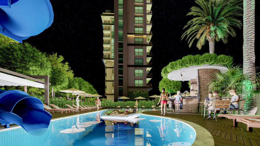 Новый проект высокого качества строительства по доступным ценам в районе Махмутлар, от 42м2 до 87 м2 - Ракурс 24