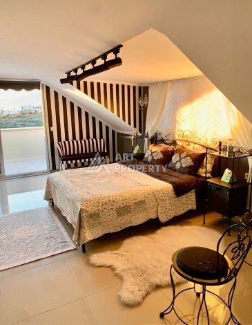 Дуплекс 2+1 с видом на море и крепость, 120 кв.м. Кестель, Алания - Ракурс 15