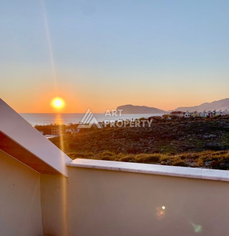 Дуплекс 2+1 с видом на море и крепость, 120 кв.м. Кестель, Алания - Ракурс 18