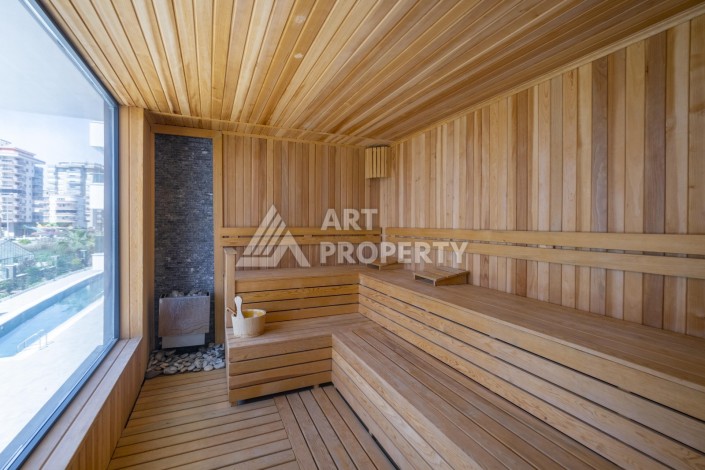 Стильная квартира 2+1 с видом на море, 100 кв.м. Каргыджак, Алания - Ракурс 6