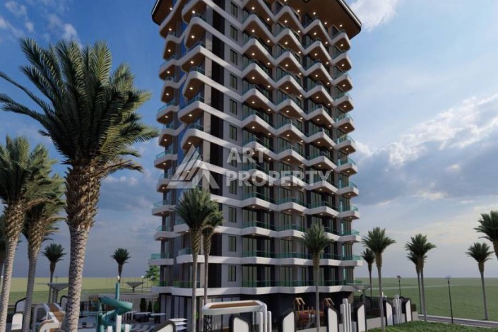 Стильная квартира 1+1 в элитном жилом комплексе в центре Махмутлара, 52 кв.м. - Ракурс 3