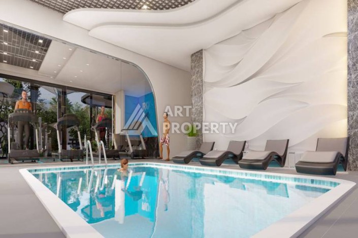 Стильная квартира 1+1 в элитном жилом комплексе в центре Махмутлара, 52 кв.м. - Ракурс 7