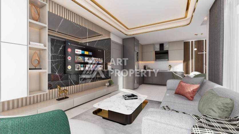 Стильная квартира 1+1 в элитном жилом комплексе в центре Махмутлара, 52 кв.м. - Ракурс 10