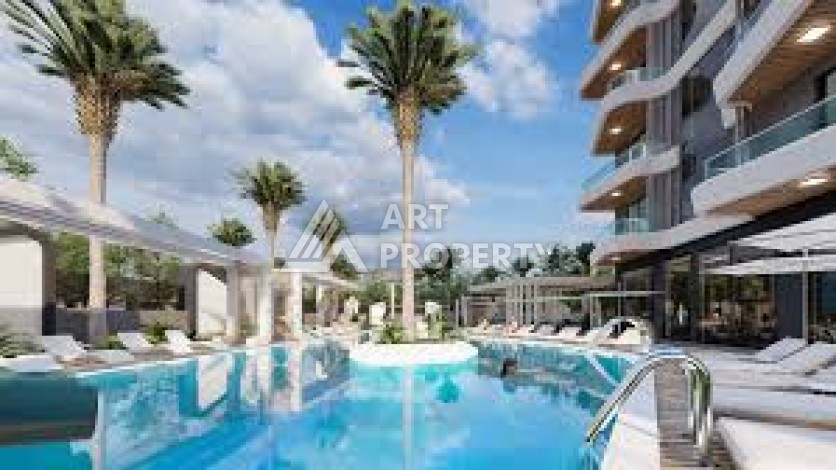 Стильная квартира 1+1 в элитном жилом комплексе в центре Махмутлара, 52 кв.м. - Ракурс 34