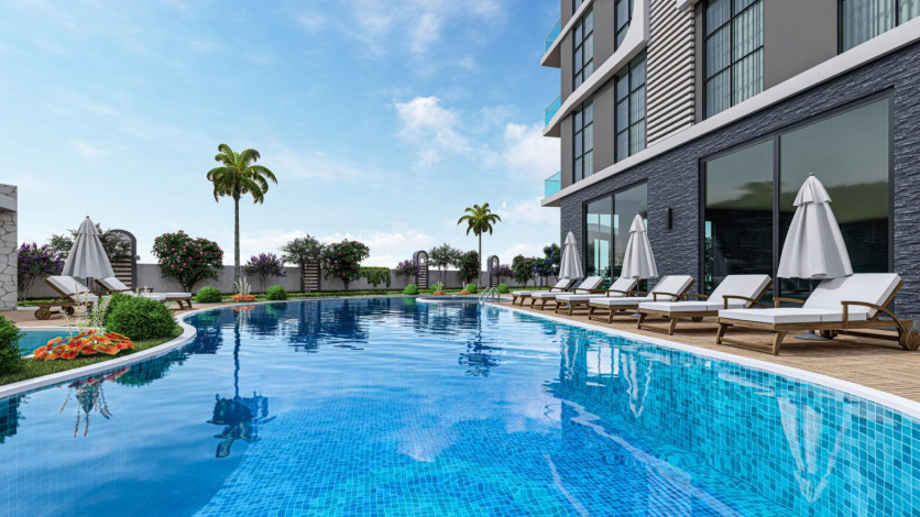 Инвестиционный проект с богатой инфраструктурой и красивыми видами в Махмутлар, 42-94 м2 - Ракурс 4