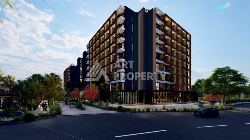 Старт строительства инвестиционного проекта с квартирами 0+1, 1+1, 2+1 в 520 метрах от моря. Томюк, Мерсин. - Ракурс 4