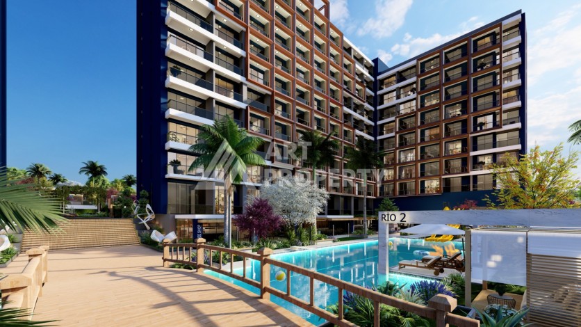 Старт строительства инвестиционного проекта с квартирами 0+1, 1+1, 2+1 в 520 метрах от моря. Томюк, Мерсин. - Ракурс 12