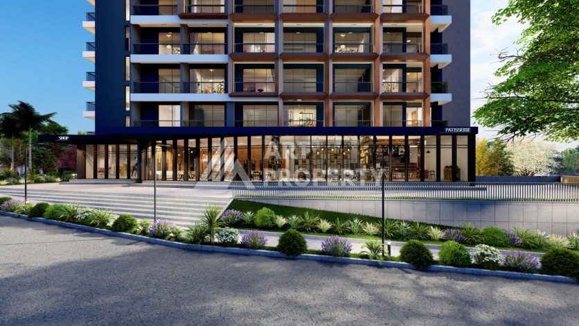 Старт строительства инвестиционного проекта с квартирами 0+1, 1+1, 2+1 в 520 метрах от моря. Томюк, Мерсин. - Ракурс 30