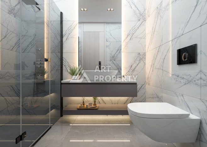 Старт строительства инвестиционного проекта с квартирами 0+1, 1+1, 2+1 в 520 метрах от моря. Томюк, Мерсин. - Ракурс 35