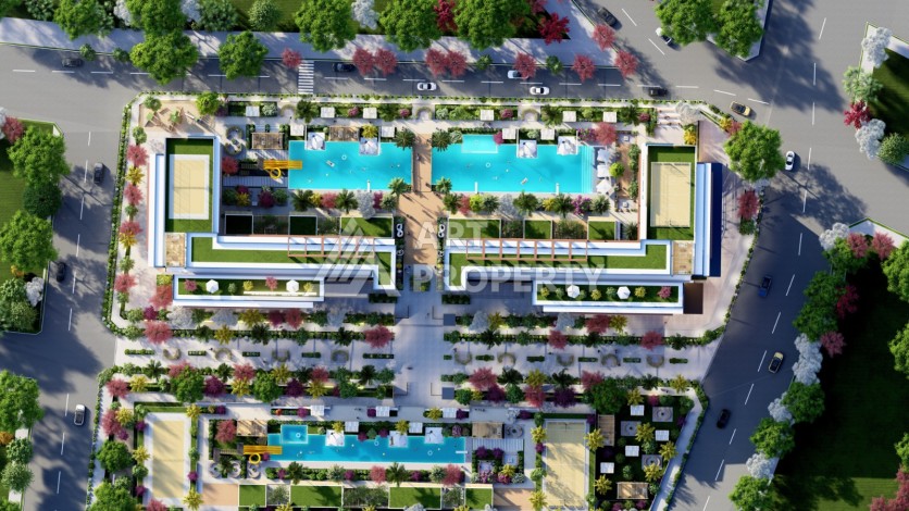 Старт строительства инвестиционного проекта с квартирами 0+1, 1+1, 2+1 в 520 метрах от моря. Томюк, Мерсин. - Ракурс 40