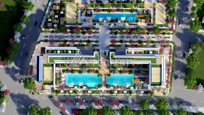 Старт строительства инвестиционного проекта с квартирами 0+1, 1+1, 2+1 в 520 метрах от моря. Томюк, Мерсин. - Ракурс 43