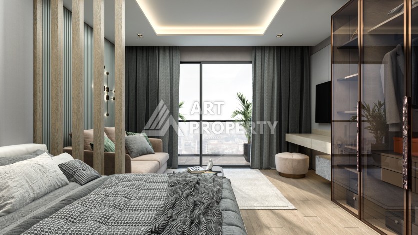 Старт строительства инвестиционного проекта с квартирами 0+1, 1+1, 2+1 в 520 метрах от моря. Томюк, Мерсин. - Ракурс 44