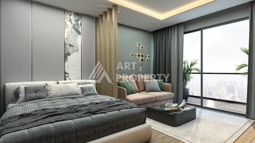 Старт строительства инвестиционного проекта с квартирами 0+1, 1+1, 2+1 в 520 метрах от моря. Томюк, Мерсин. - Ракурс 46