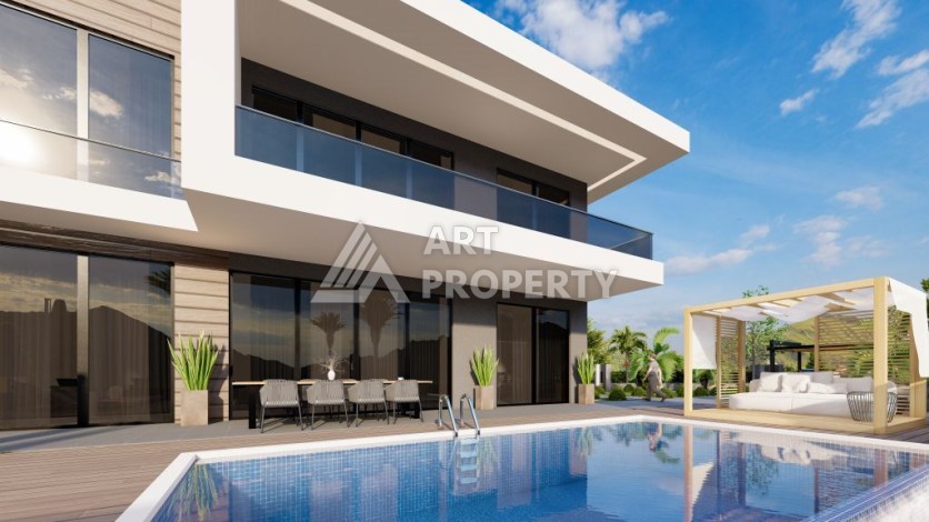 Вилла 4+1 с бассейном и гаражом, 230 кв.м. Тепе, Алания - Ракурс 7