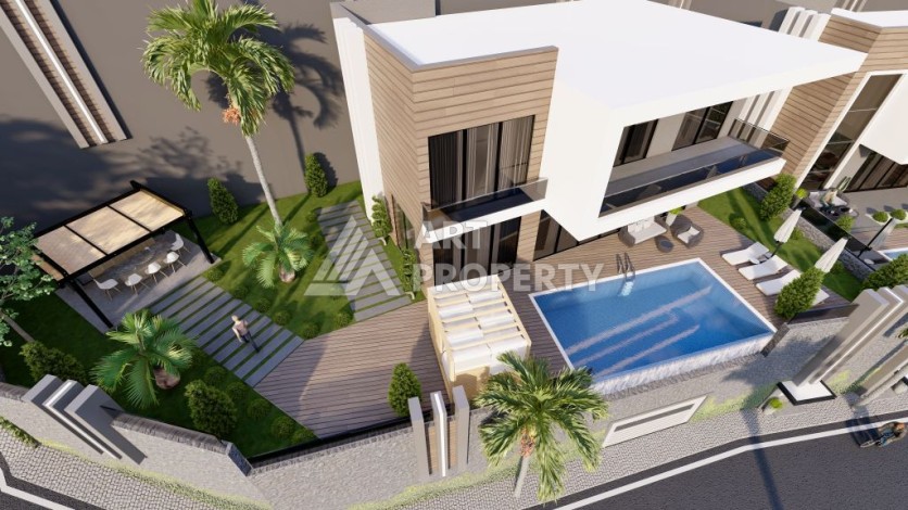 Вилла 4+1 с бассейном и гаражом, 230 кв.м. Тепе, Алания - Ракурс 13