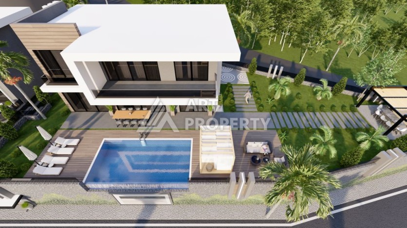 Вилла 4+1 с бассейном и гаражом, 230 кв.м. Тепе, Алания - Ракурс 18