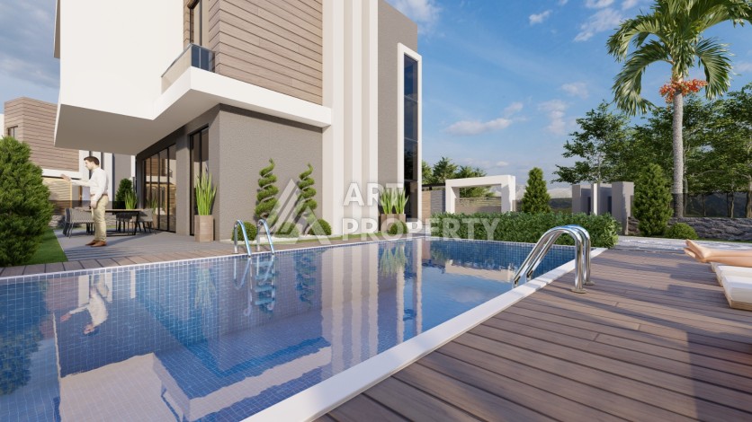 Вилла 4+1 с бассейном и гаражом, 230 кв.м. Тепе, Алания - Ракурс 30