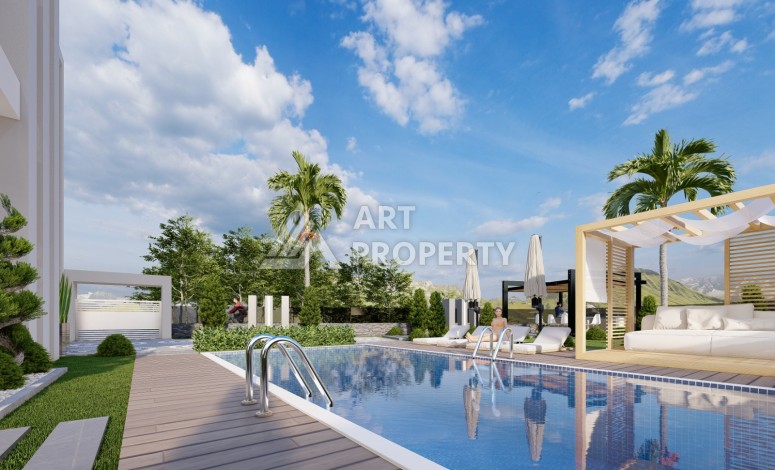 Вилла 4+1 с бассейном и гаражом, 230 кв.м. Тепе, Алания - Ракурс 31