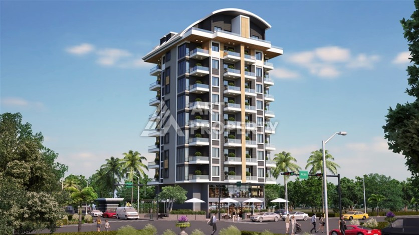 Резиденция с квартирами 1+1, дуплексами 2+1 и 3+1 в Махмутларе, от 50 до 133 кв.м. - Ракурс 2