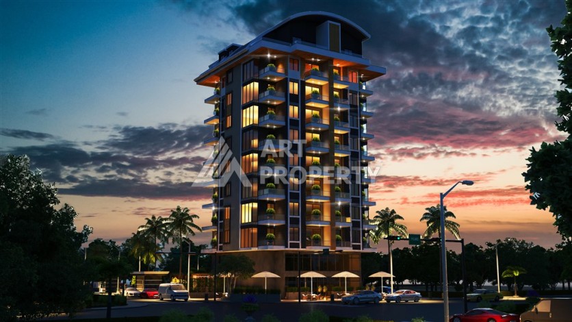 Резиденция с квартирами 1+1, дуплексами 2+1 и 3+1 в Махмутларе, от 50 до 133 кв.м. - Ракурс 7