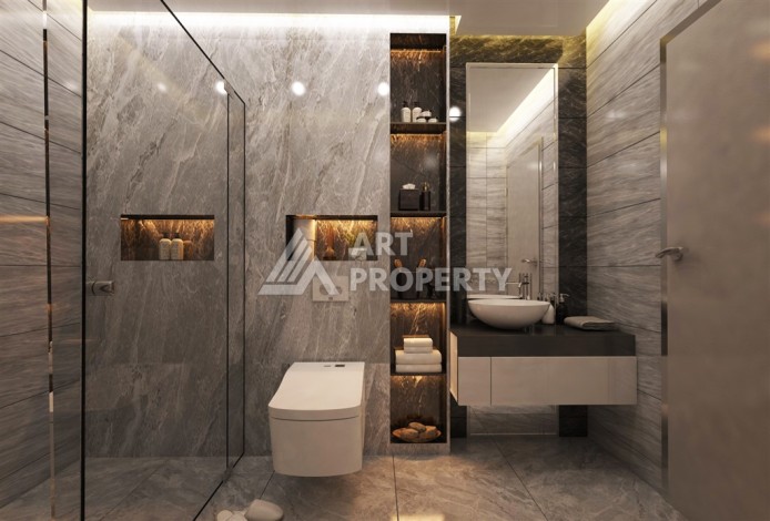 Резиденция с квартирами 1+1, дуплексами 2+1 и 3+1 в Махмутларе, от 50 до 133 кв.м. - Ракурс 13