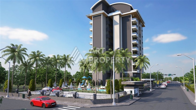 Резиденция с квартирами 1+1, дуплексами 2+1 и 3+1 в Махмутларе, от 50 до 133 кв.м. - Ракурс 15