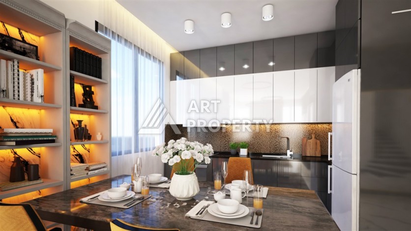 Резиденция с квартирами 1+1, дуплексами 2+1 и 3+1 в Махмутларе, от 50 до 133 кв.м. - Ракурс 20