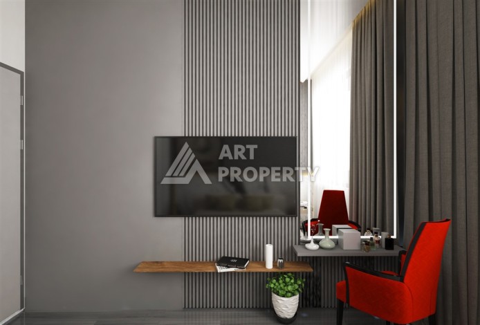 Резиденция с квартирами 1+1, дуплексами 2+1 и 3+1 в Махмутларе, от 50 до 133 кв.м. - Ракурс 22