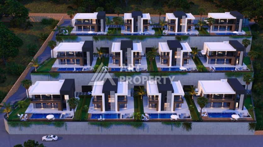 Роскошные виллы 4+1 с личным бассейном и гаражом в районе Каргыджак, 339 – 365 кв.м. - Ракурс 4