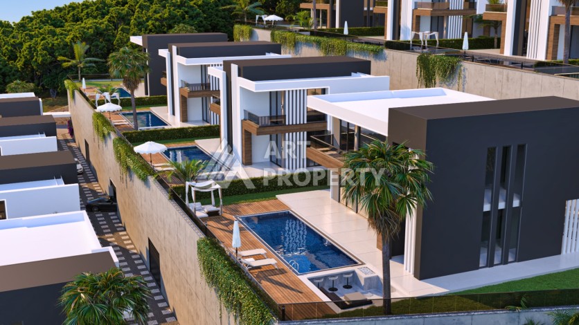 Роскошные виллы 4+1 с личным бассейном и гаражом в районе Каргыджак, 339 – 365 кв.м. - Ракурс 7