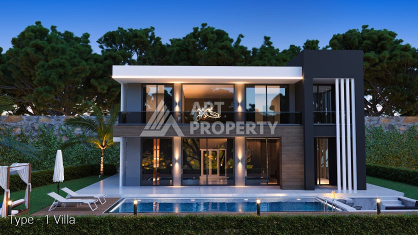 Роскошные виллы 4+1 с личным бассейном и гаражом в районе Каргыджак, 339 – 365 кв.м. - Ракурс 9