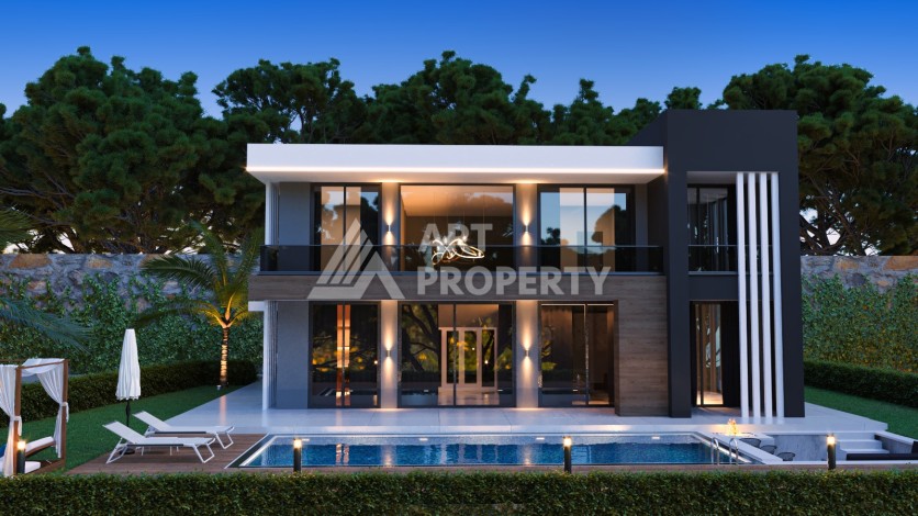 Роскошные виллы 4+1 с личным бассейном и гаражом в районе Каргыджак, 339 – 365 кв.м. - Ракурс 10