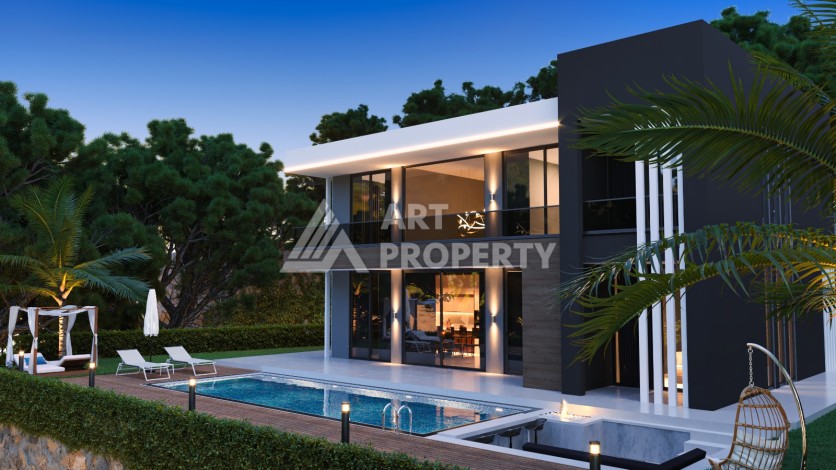 Роскошные виллы 4+1 с личным бассейном и гаражом в районе Каргыджак, 339 – 365 кв.м. - Ракурс 11