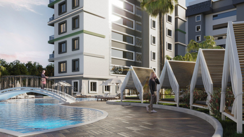 Новый комплекс на этапе строительства в Авсалларе. Элитное предложение по привлекательной цене! 60-165 м2 - Ракурс 3