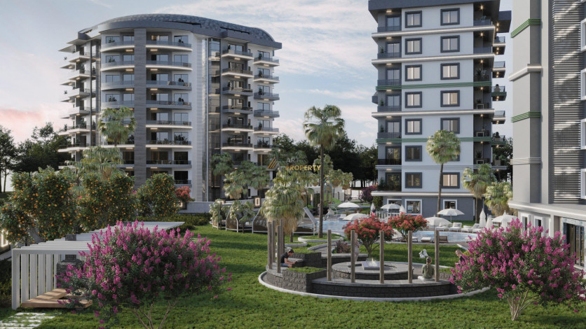 Новый комплекс на этапе строительства в Авсалларе. Элитное предложение по привлекательной цене! 60-165 м2 - Ракурс 5