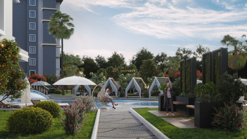 Новый комплекс на этапе строительства в Авсалларе. Элитное предложение по привлекательной цене! 60-165 м2 - Ракурс 12