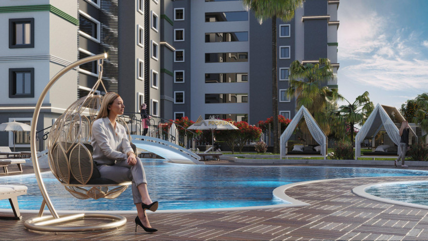 Новый комплекс на этапе строительства в Авсалларе. Элитное предложение по привлекательной цене! 60-165 м2 - Ракурс 13