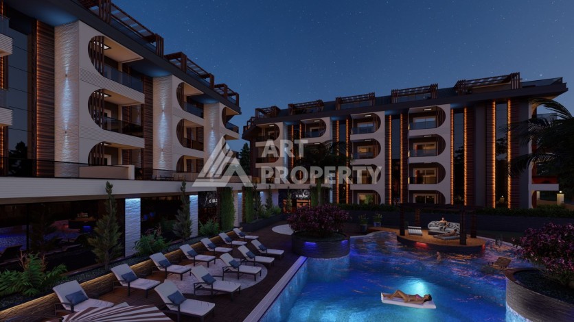 Современные квартиры от 63 до 208 м2 с собственным пляжем. Авсаллар, Алания - Ракурс 22