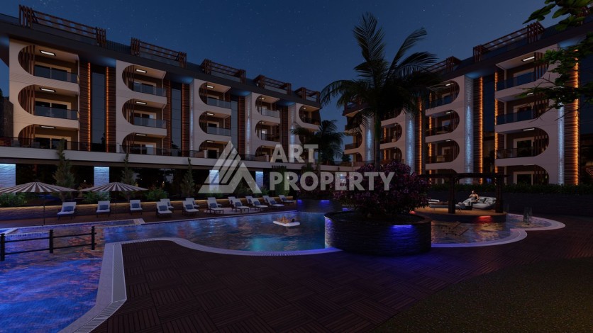 Современные квартиры от 63 до 208 м2 с собственным пляжем. Авсаллар, Алания - Ракурс 24