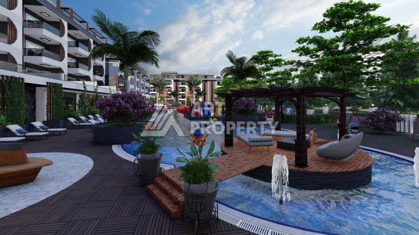 Современные квартиры от 63 до 208 м2 с собственным пляжем. Авсаллар, Алания - Ракурс 36