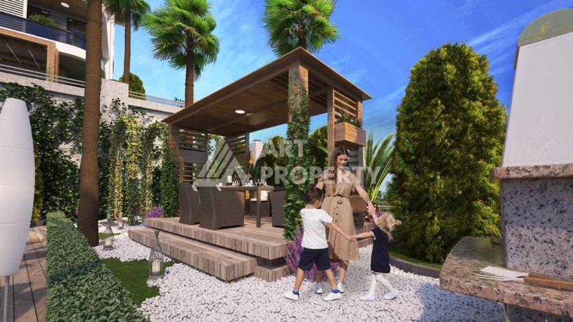 Двухуровневые апартаменты 2+1 с видом на море и горы в Каргыджаке, 112 кв.м. - Ракурс 21