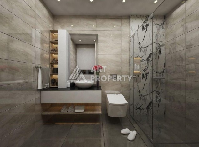 Двухуровневые апартаменты 2+1 с видом на море и горы в Каргыджаке, 112 кв.м. - Ракурс 22