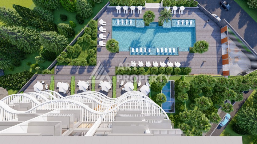 Квартиры 2+1 с видом на море и природу, 77 – 99 м2. Демирташ, Алания - Ракурс 7