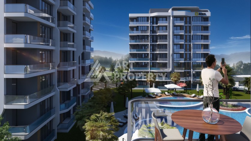 Современные квартиры 1+1, 2+1 и 3+1 в готовом комплексе. Алтынташ, Анталия - Ракурс 8