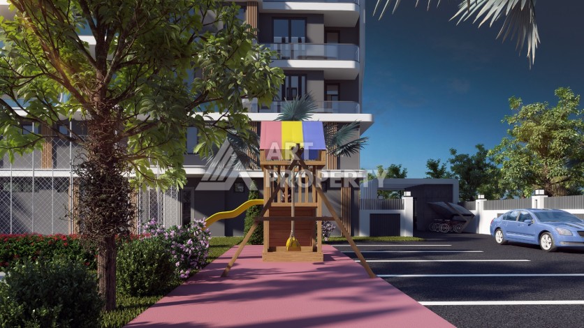 Современные квартиры 1+1 и 2+1 от 60 кв.м. в районе Алтынташ, Анталья - Ракурс 6