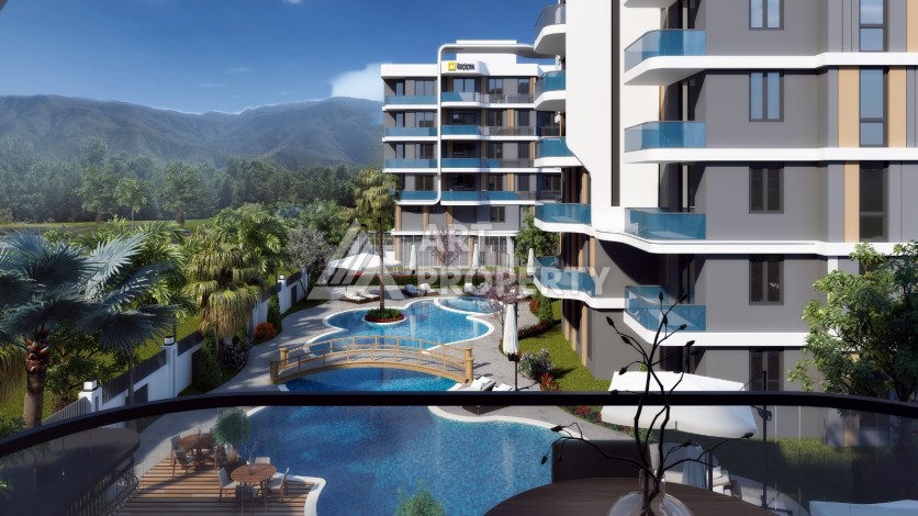 Современные квартиры 1+1 и 2+1 от 60 кв.м. в районе Алтынташ, Анталья - Ракурс 9