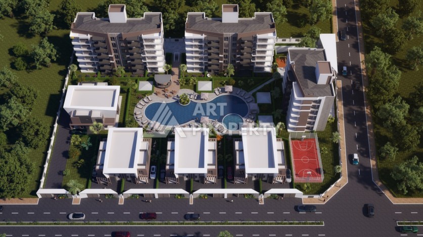 Резиденция с квартирами 2+1 и виллами 4+1 в районе Алтынташ, Анталья - Ракурс 2