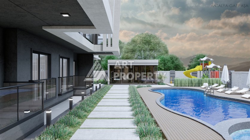 Современные квартиры 1+1 и 2+1 в Газипаша, 45-115 кв.м. - Ракурс 4