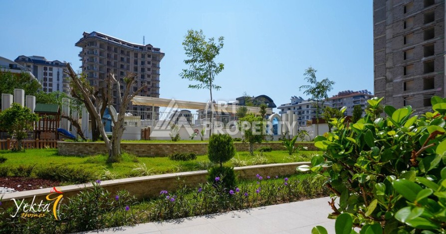 Видовая квартира 1+1 в элитном ЖК, 54 кв.м. Махмутлар, Алания - Ракурс 5