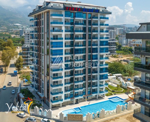 Видовая квартира 1+1 в элитном ЖК, 54 кв.м. Махмутлар, Алания - Ракурс 30